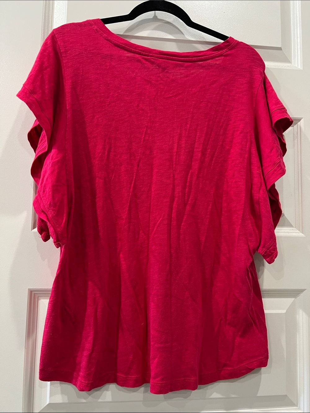 Liverpool Women's V-Neck Short Sleeve Top in Hot Pink/Red Sz L - Picture 4 of 6